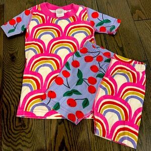 Hanna Andersson rainbow cherry Short John Pajama Set
